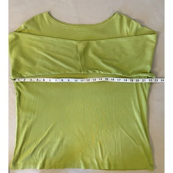 Naturals Coldwater Creek Women's Lime Green Pullover‎ Blouse Size XL - Picture 5 of 12